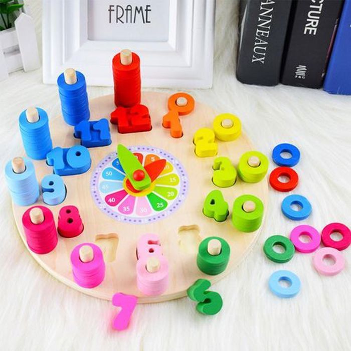 Jouet enfant Logarithmic clock en bois Montessori
