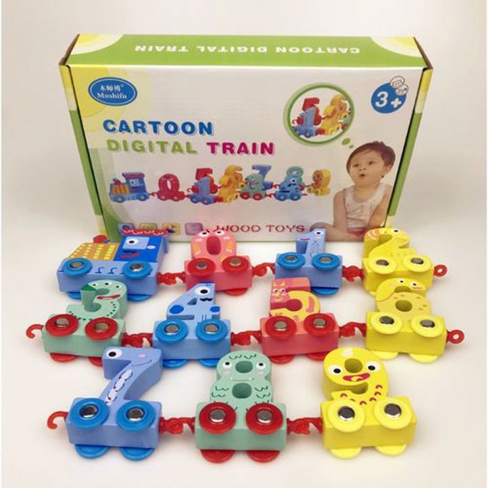 Jouet enfant digital train des nombres en bois -11 pcs