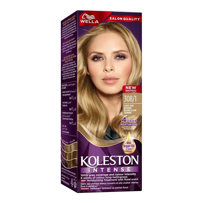Coloration capillaire intense Wella Koleston 308/1 Blond clair cendré