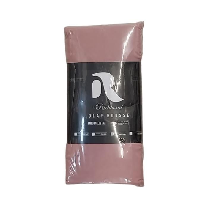 DRAP HOUSSE COTONELLE 160X200 ROSE DE BOIS