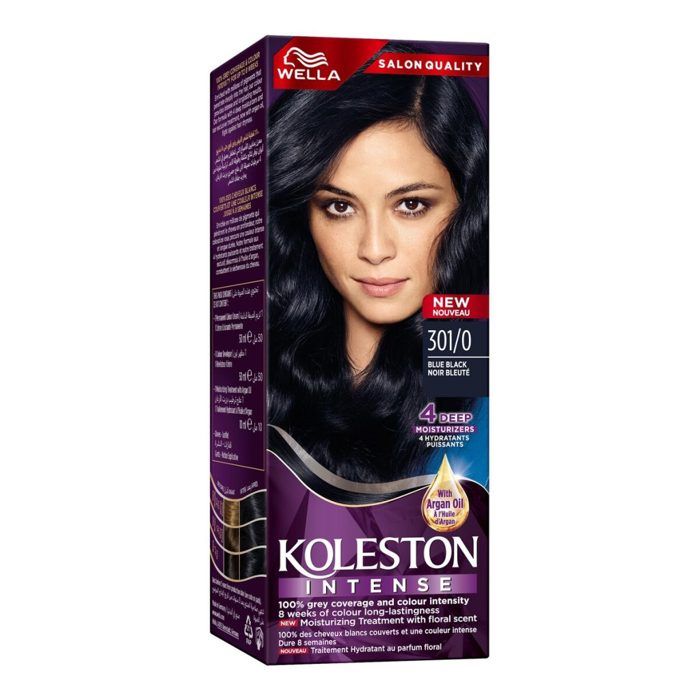coloration capillaire koleston 301/0 ml-black blue