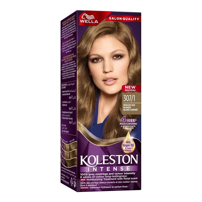 Coloration capillaire intense Wella Koleston 307/1 Blond moyen cendré