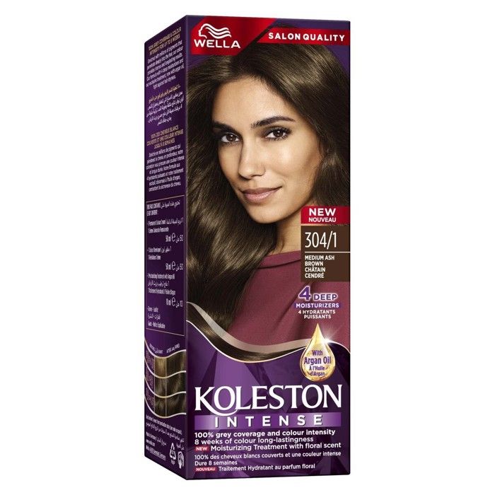 Coloration capillaire Wella Koleston 304/1 Châtain moyen cendré