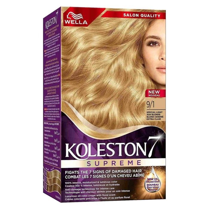 Coloration capillaire Wella Koleston 9/1 blond cendré clair