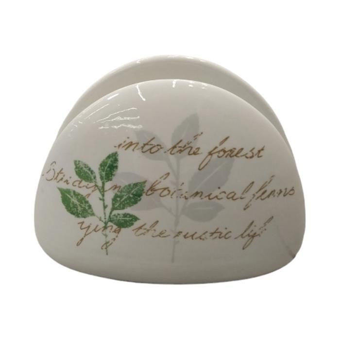 PORTE-SERVIETTE EN PORCELAINE DECOREE 10X10CM