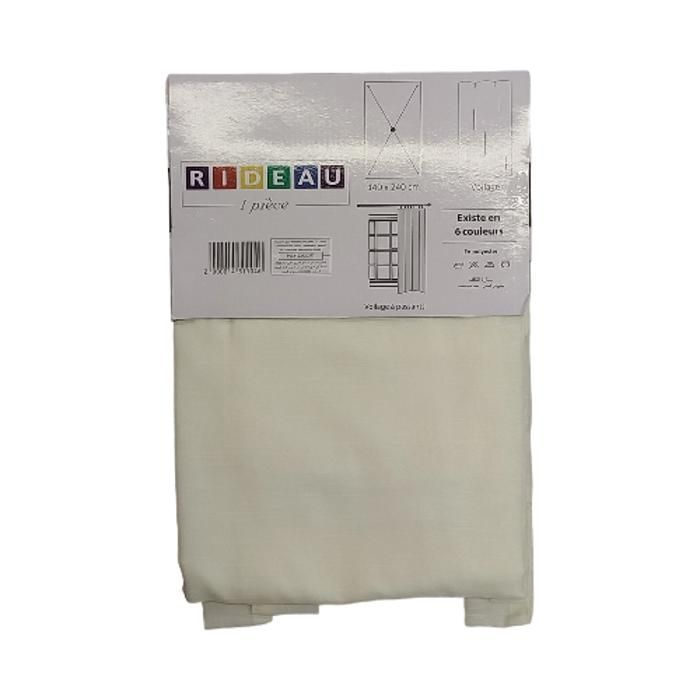 Rideau - Lin Jacquard - Rayures - 140x240 cm - Blanc