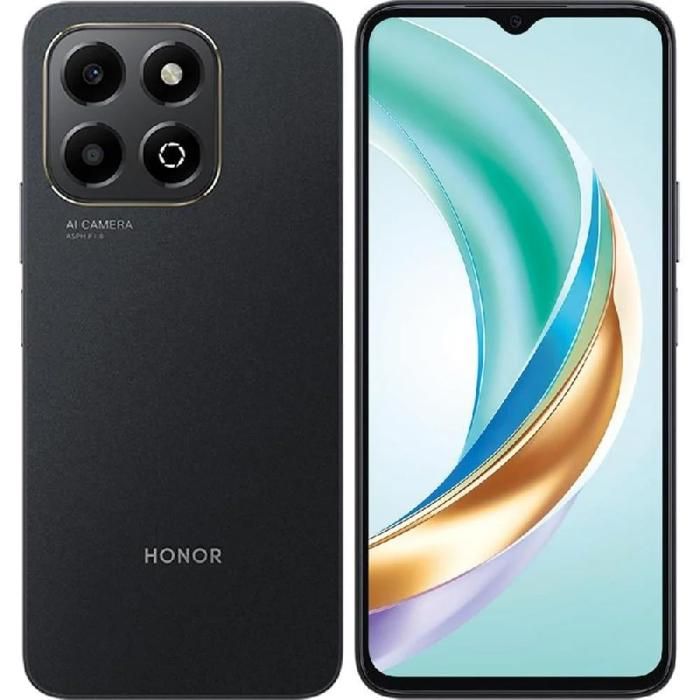 Téléphone Honor X6P avec capacité de stockage de 128 Go, noir