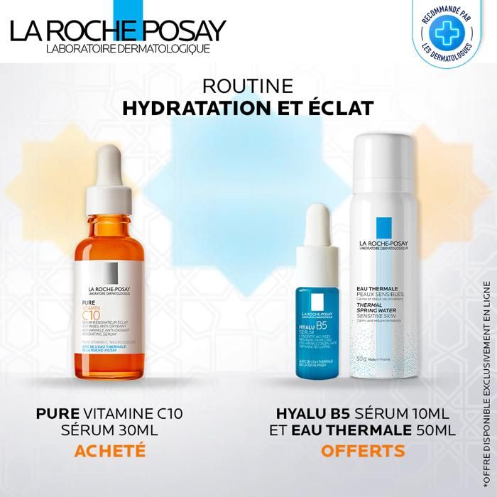 La Roche-Posay Pure Vitamin C10 Sérum Anti-Age Peau Sensible | 30Ml = Eau Thermal + Hyalu B5 Miniature Offerts