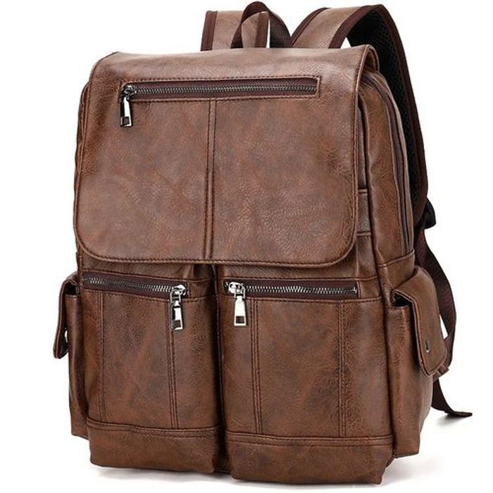 Cartable scolaire – Sac d’affaires – Backpack de voyage – Sac à dos en cuir pour PC