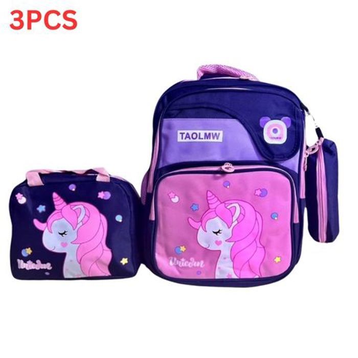 Ensemble complet 3 pièces - GENERIC - Sac à dos enfant - Tissu durable - Violet - Design ergonomique