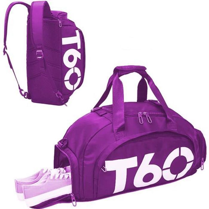 Sac de sport - GENERIC - Violet - Léger et imperméable - Multifonction 3 en 1 - Pour adultes