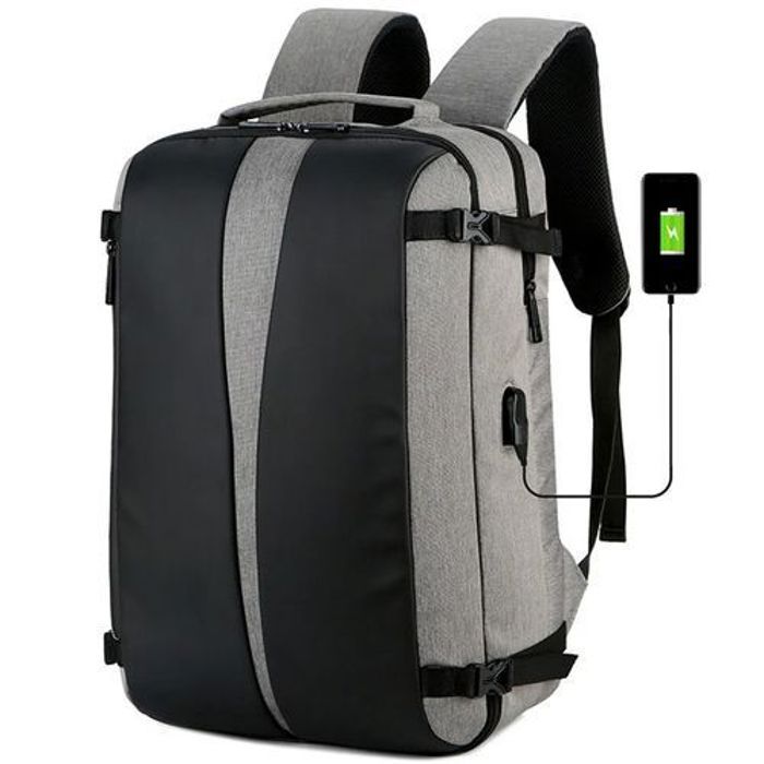 Sac à dos de voyage + port USB, 15.6inch, sac de PC Gris