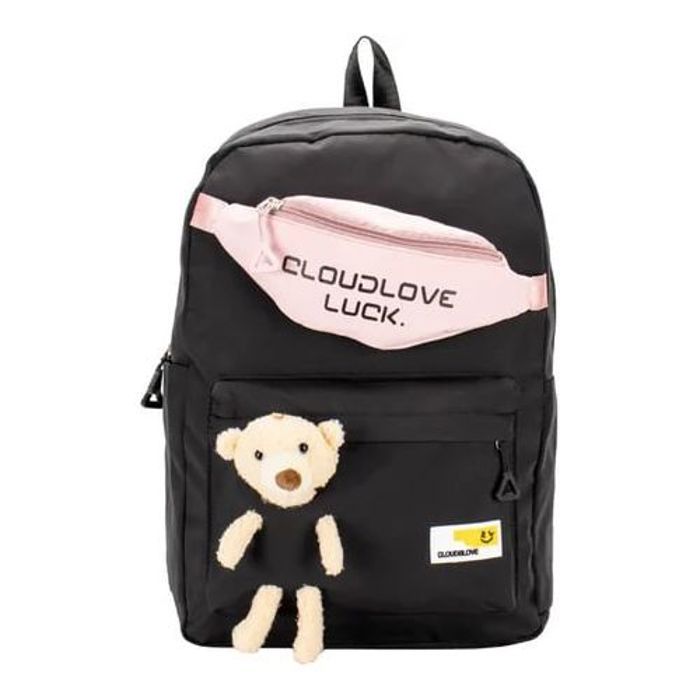 Sac à dos pour enfants, Cartable poupée + bandoulière, bag Noir