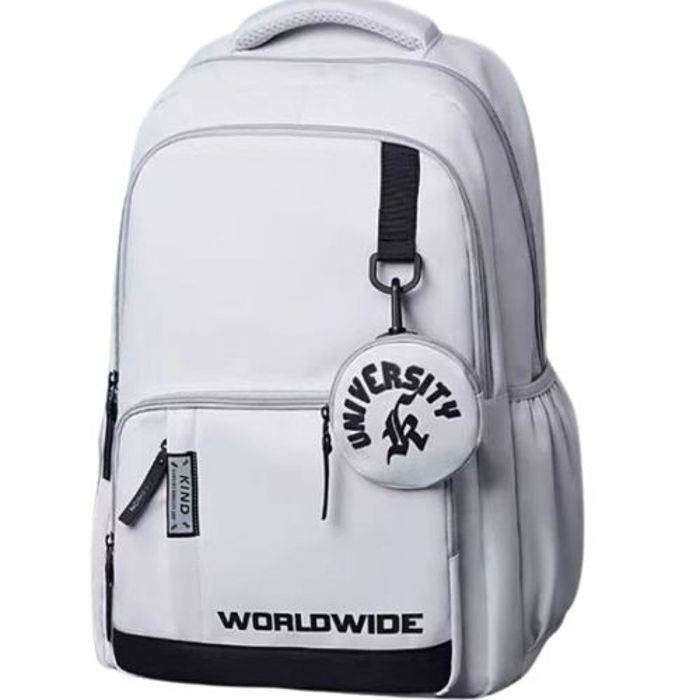 Sac à dos tendance pour étudiants + compartiment PC, cartable scolaire, voyage Blanc