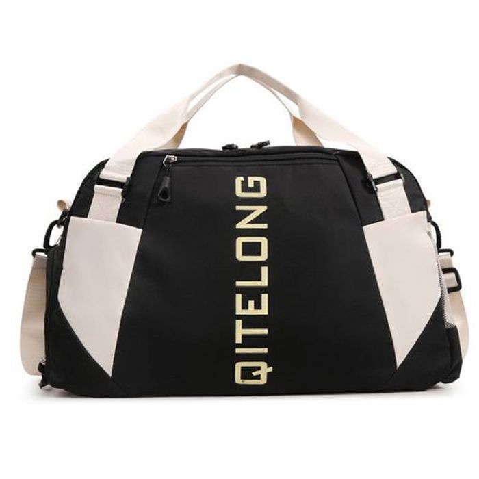 Sac de Sport - Grande Capacité, sac à Bandoulière Amovible et Poignées Solides Noir