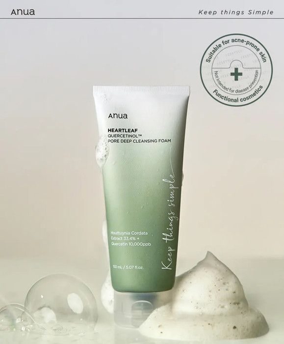 Mousse nettoyante - Anua - Heartleaf Quercetinol - 150ml - Anti-sébum - Peaux acnéiques