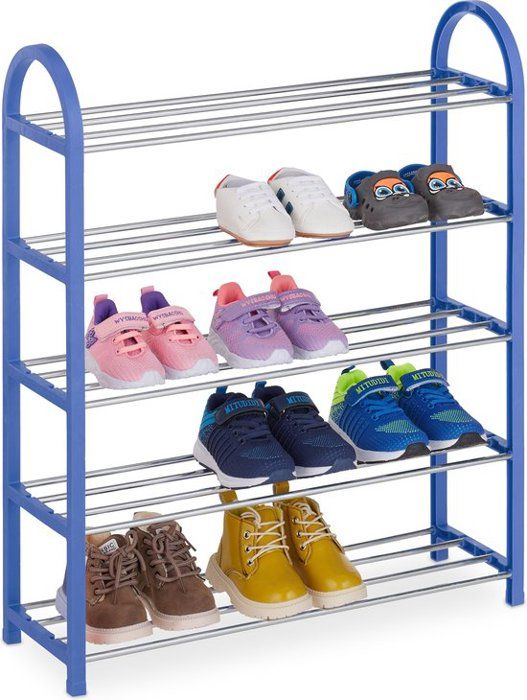 Range-chaussures  - étagère de rangement basse pour 15 paires de chaussures  - bleu
