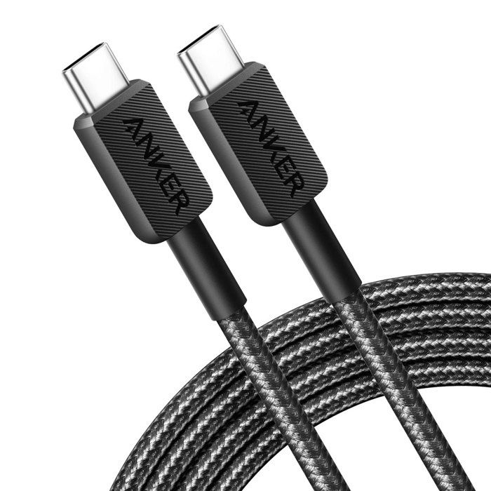 CABLE  322 USB-C TO USB-C(3FT BRAIDED) BLACK ANKER