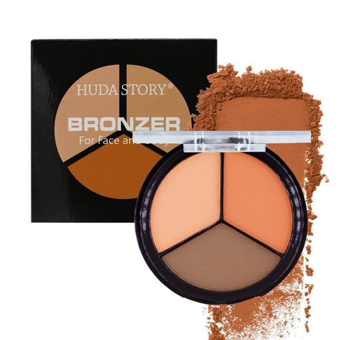 HUDA STORY Blush Contour Bronzer Palette 3 Colors #02 - 8.4g