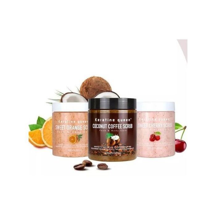 Pack 3 Gommage Visage&Corps coco ,orange,cerise ,Exfoliant 100% naturel