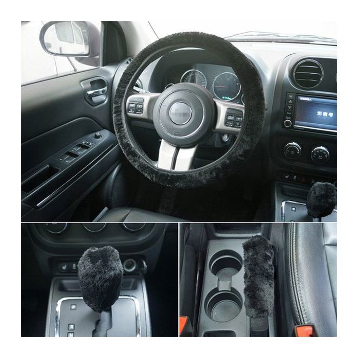 Housse de Volant Set 3 Pcs(roue de direction+levier de vitesse+frein Taille Unique)