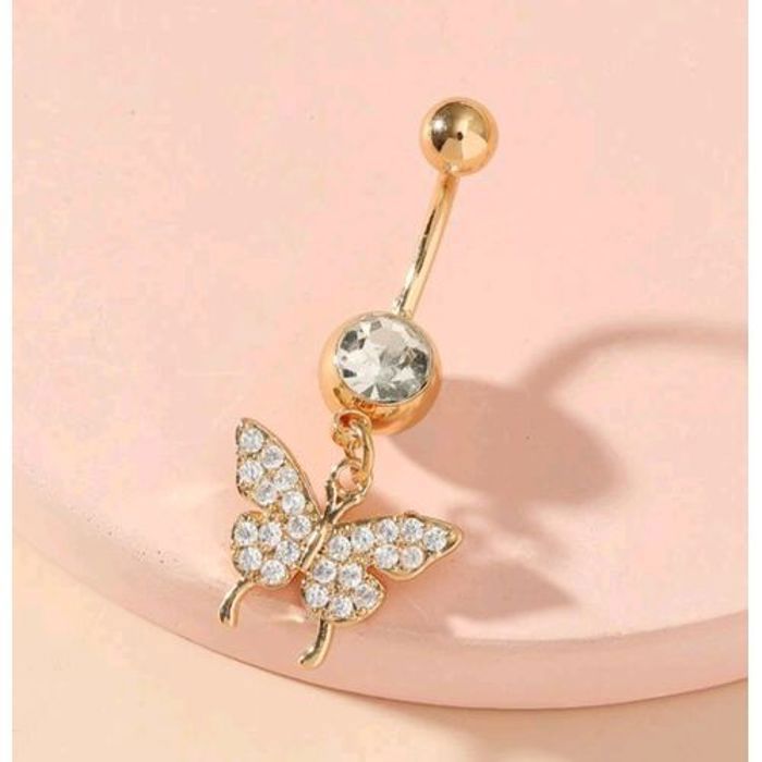 Piercing Anneau à nombril - Papillon - Cuivre - Jaune - Femme - Casual