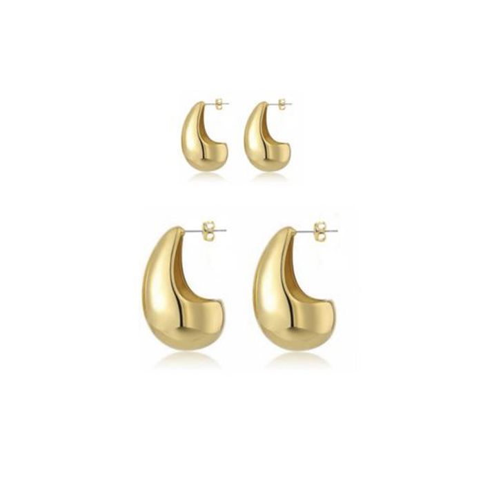 4 paires boucles d'oreilles Trend en ACIER INOXYDABLE