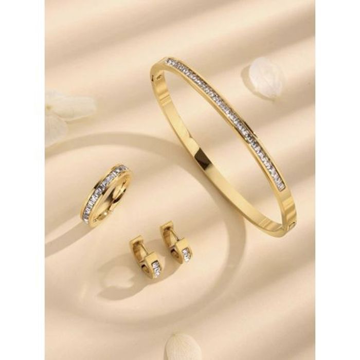 Ensemble de bijoux - Non spécifié - 4 pièces - Bracelet, Bague, Boucles - Résistant à l'eau - Durable