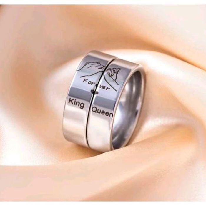 Bague de couple - Acier inoxydable - Multi couleur doré - Bijoux pour hommes et femmes - Cadeau romantique