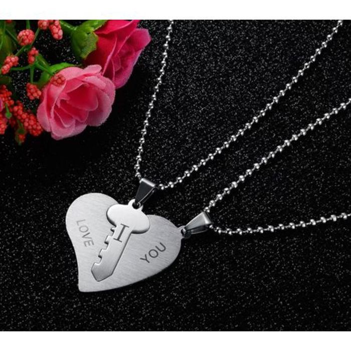 Ensemble de 2 colliers - Non spécifié - Yin Yang - Accessoire couple - Pendentif coeur - Cadeau romantique