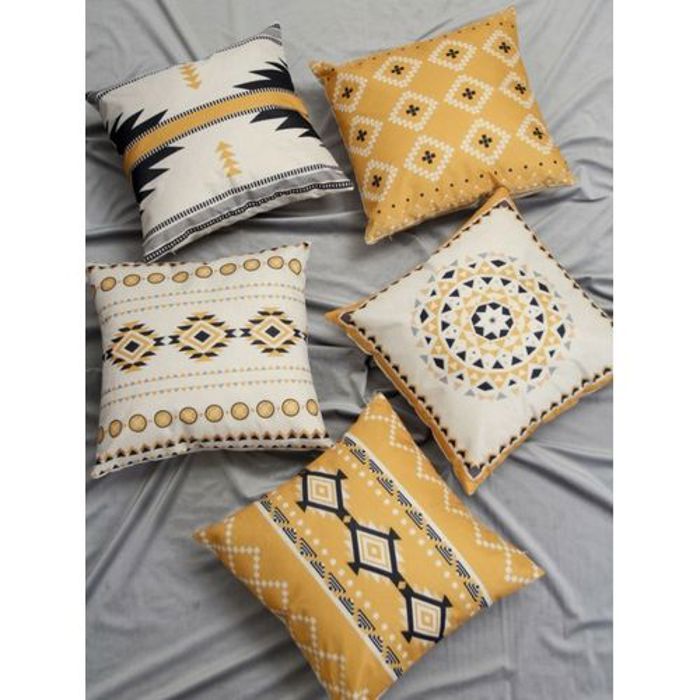 5 Pièce Housse de coussin à motif géométrique bohème 45 x 45 cm