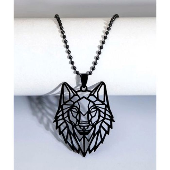 Collier inoxydable - Homme - Pendentif - Acier - 60 cm - Noir