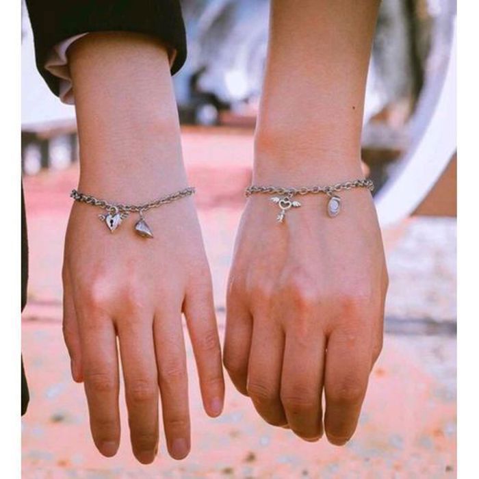 Bracelet Couple en Acier Inoxydable - 2 Pièces