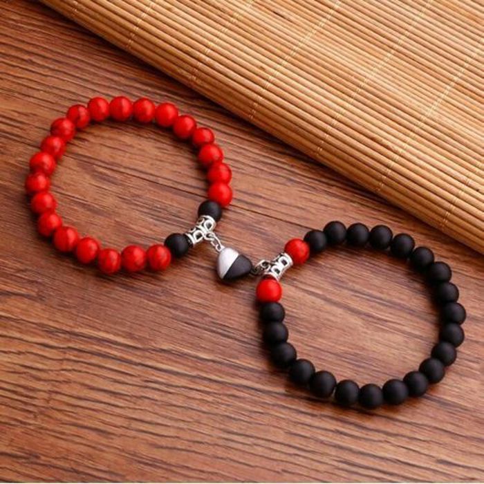 Bracelet Couple - Acier Inoxydable - 2 Pièces - Longueur 22cm/18cm - Mixte - Cadeau Idéal
