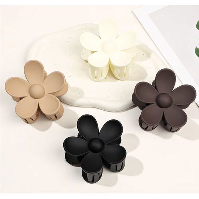 Grande pince à cheveux noire pour femmes, pinces à cheveux élégantes, 4PCS