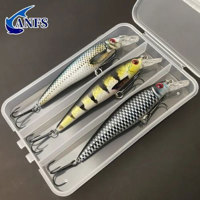 Boite de 3 Leurre de pêche 13g/11cm coulant Minnow, impression colorée,
