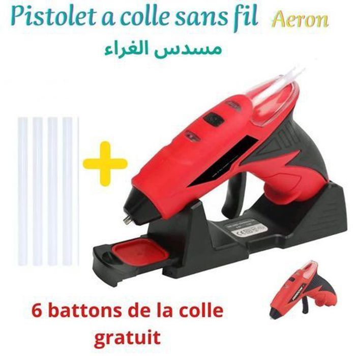 AERON Pistolet a Colle Sans Fil Rechargeable + 6 Bâtons De Colle Gratuit