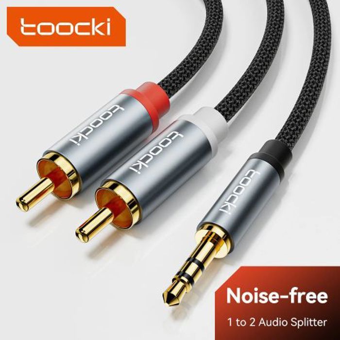 Toocki Câble Audio 3.5mm Jack vers 2 RCA 5mètre Pour Boîtier TV, Apple TV, Haut-parleur