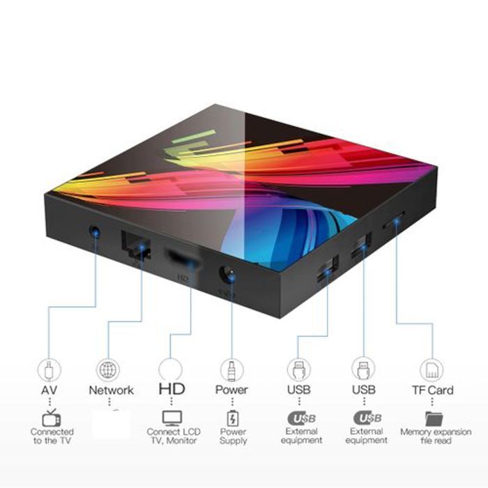 TV Box Smart Android 10.0, 4k 6K, 4Go Ram 64 Go Rom, Allwinner H616 quad core