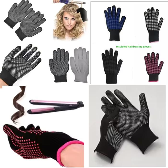 1 paire Gants pour lisser les cheveux, résistants à la chaleur, Gants multi fonction