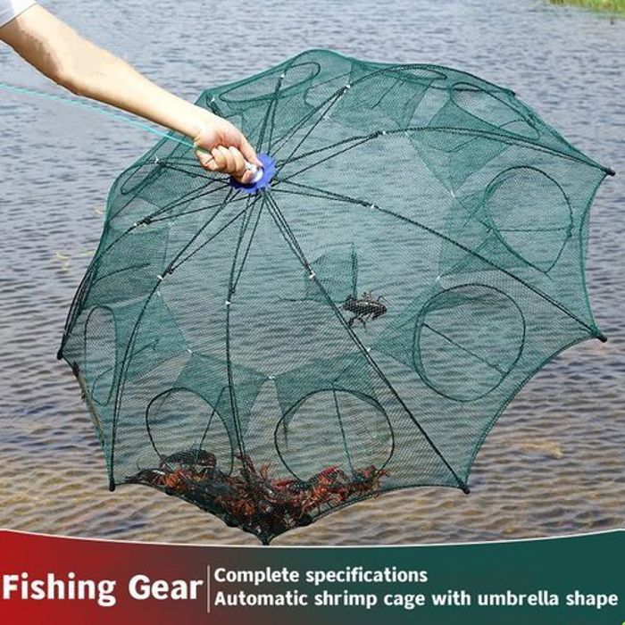 filet de pêche parapluie pliable automatique cerf volant mobile