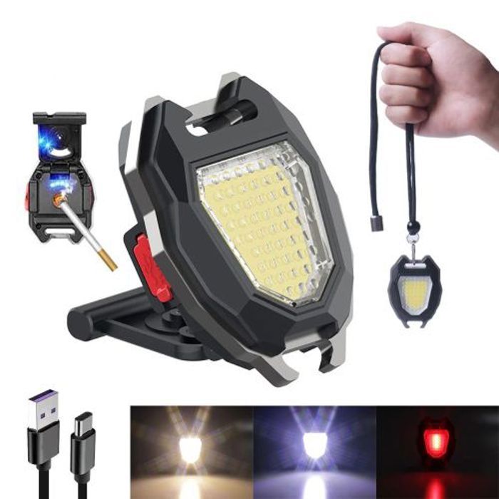 Mini lampe de poche Rechargeable à LED COB, porte-clés lumineux