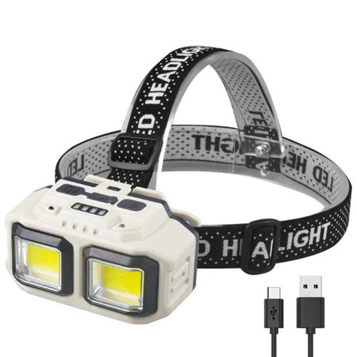 Lampe de poche LED étanche à capteur COB,lampe frontale,camping,pêche