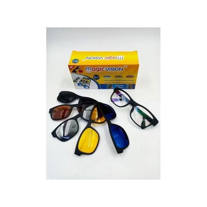 Magic Vision Lunettes Magnétiques 6 en 1 Magic Vision - pour Soleil, Nuit, et conduit
