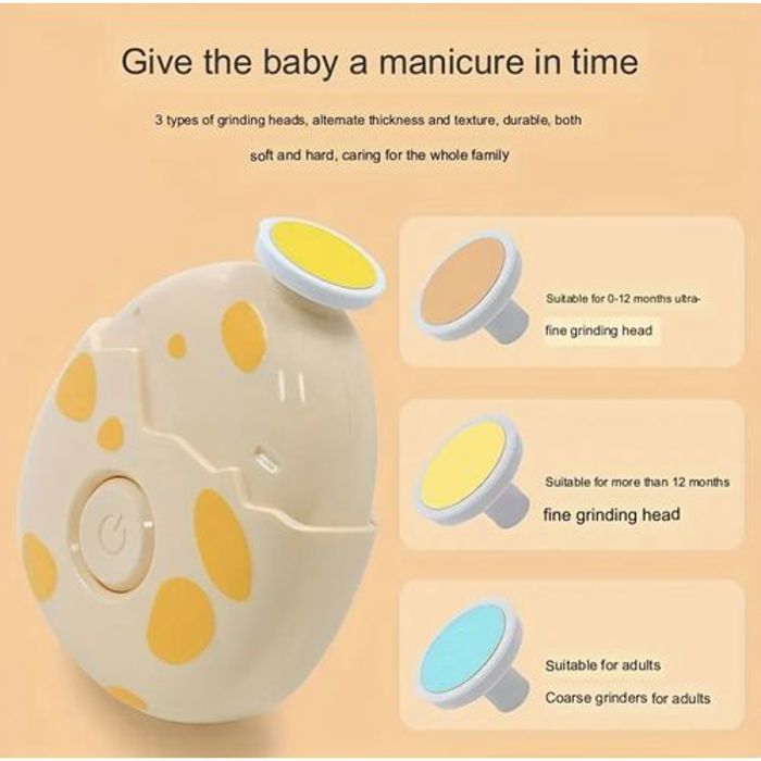 Coupe-ongles électrique de sécurité pour nouveau-né, ensemble de toilettage avec 3 têtes de meulage