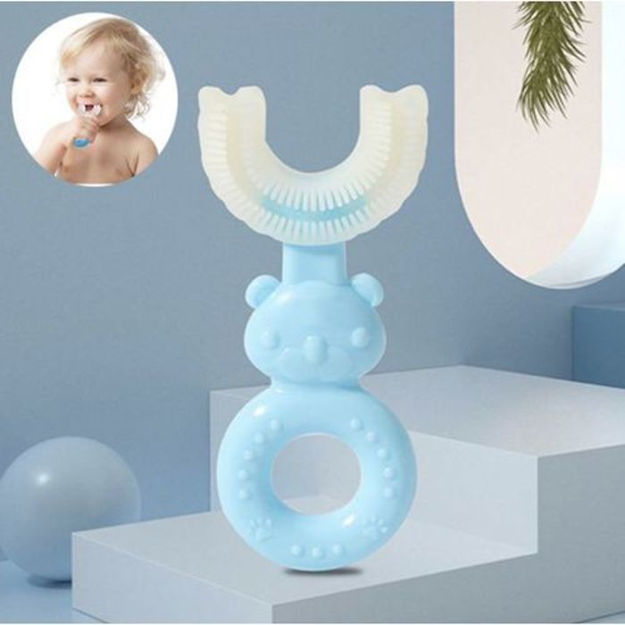 Brosse à dents pour enfants bébé 2 à 6 ans 360° en forme de U Souple en silicone