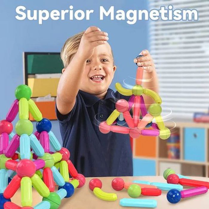 Ensemble de cubes magnétiques éducatifs pour enfants, bâtons magnétiques