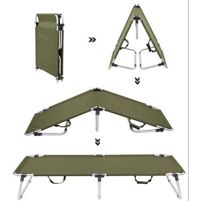 Lit pliable - Non spécifié - Camping - 250 lb - 12 lb - Polyester et acier
