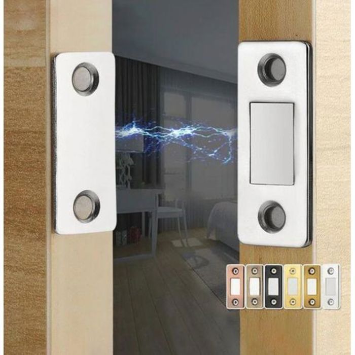 8 Fermoir de porte magnétique type L, loquets d'armoire/ ultra fin, butée de porte