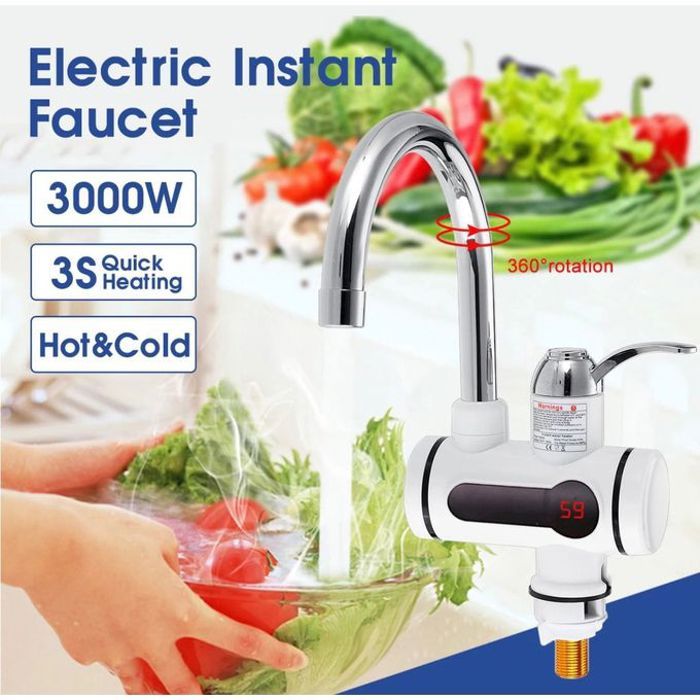 Chauffage électrique instantané avec robinet et douche numérique - 3s